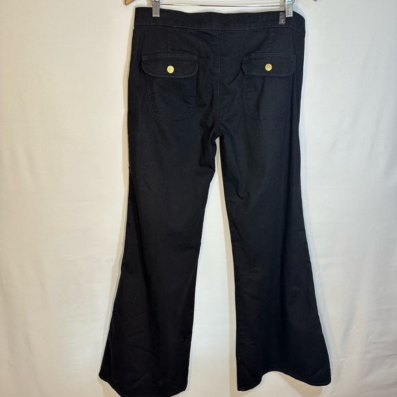 Seven 7 For All Mankind Black Denim Jean Wide Leg Bootcut Flared Zipper Size 30 - Picture 4 of 9